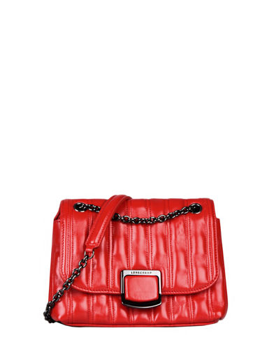 Longchamp Brioche Sac port travers Rouge