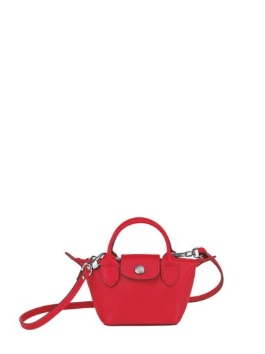 Longchamp Le pliage cuir Sac port travers Rouge