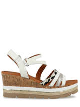 Sandalen met hoge sleehak placebo leder-MAM