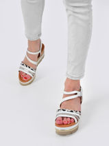 Sandalen met hoge sleehak placebo leder-MAM