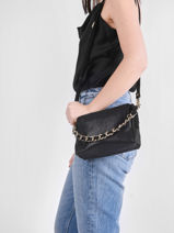 Sac Bandoulire Mama Cuir Mila louise Noir vintage 23673X-vue-porte