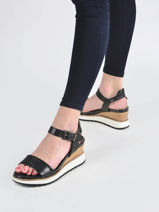 Sandalen met sleehak leder-TAMARIS-vue-porte