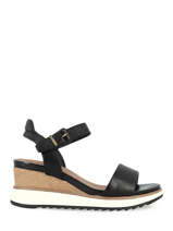 Sandalen met sleehak leder-TAMARIS