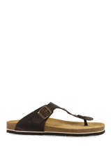 Slippers bolero uit leder-PLAKTON
