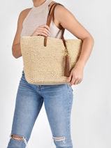 Sac Cabas Whitney En Paille Crochete Lauren ralph lauren Marron dryden 31818856-vue-porte