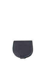 Porte-monnaie Caviar Cuir Crinkles Bleu caviar 14039