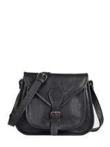 Sac Bandoulire Labesace Cuir Paul marius Noir vintage BESACE