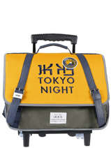 Boekentas Op Wieltjes 2 Compartimenten Ikks Geel backpacker in tokyo 20-42836