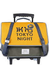 Boekentas Op Wieltjes 2 Compartimenten Ikks Geel backpacker in tokyo 43836