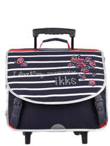 Cartable  Roulettes 2 Compartiments Ikks Bleu i love my mariniere 43821