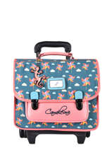 Cartable � Roulettes R�tro Cameleon Bleu retro CR35