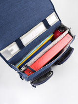 Cartable 2 Compartiments Cameleon Bleu vintage color CA38-vue-porte