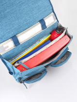 Cartable 2 Compartiments Cameleon Bleu vintage color CA38-vue-porte