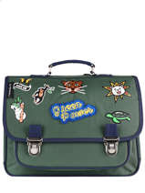 Cartable Caramel et cie Vert gars MMG
