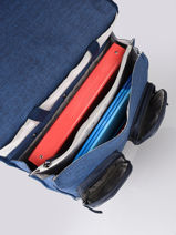 Cartable  Roulettes 3 Compartiments Cameleon Bleu vintage color CR38-vue-porte