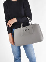 Longchamp Roseau Sac port main Gris-vue-porte