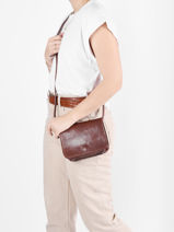 Cross Body Tas Tempo Leder Milano Bruin tempo TE18061-vue-porte