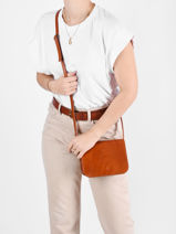 Sac Bandoulire Tempo Cuir Milano Marron tempo TE18061-vue-porte