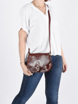 Sac Bandoulire Tempo Cuir Milano Marron tempo TE18062-vue-porte