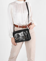 Sac Bandoulire Tempo Cuir Milano Noir tempo TE18063-vue-porte