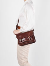 Cross Body Tas Tempo Leder Milano Bruin tempo TE18063-vue-porte