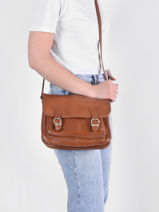 Sac Bandoulire Tempo Cuir Milano Marron tempo TE18063-vue-porte
