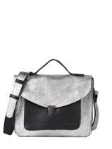 Sac  Mademoiselle George Cuir Paul marius Noir argento GEORGARG