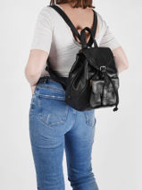 Sac  Dos Lebaroudeur Paul marius Noir vintage BAROUDEU-vue-porte