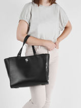 Sac Port paule A4 K/ikonik Cuir Karl lagerfeld Noir k ikonic 215W3052-vue-porte
