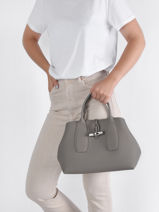 Longchamp Roseau Sac port main Gris-vue-porte