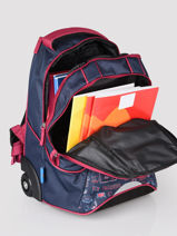 Sac  Dos  Roulettes Fc barcelone Bleu blason 203F204R-vue-porte