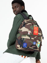 Sac A Dos 1 Compartiment Eastpak Noir patch it K620PATC-vue-porte