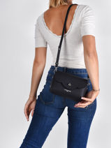 Sac Bandoulire City Flore Cuir Lancaster Noir pur & element city 48-vue-porte