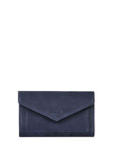 Portefeuille Leder Etrier Blauw etincelle nubuck EETN701