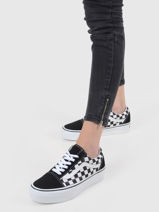 Sneakers Checkerboard Old Skool Platform Vans Noir women 3B3UHRK1-vue-porte