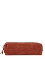 Trousse Cuir Milano Orange velvet VE151101