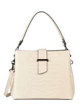 Sac Port paule Croco Cuir Milano Beige croco CR19113N