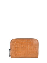 Porte-monnaie/ Porte Cartes Cuir Milano Marron croco CR19043N