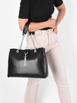 Sac Shopping Divina Valentino bags Noir divina VBS1R405-vue-porte
