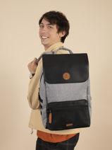 Sac  Dos City Meduim Cabaia Noir city M-vue-porte