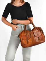 Cross Body Tas Dewashed Leder Milano Bruin dewashed DE21062-vue-porte