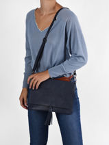 Cross Body Tas Caviar Leder Milano Blauw caviar CA21062-vue-porte