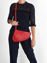 Sac Bandoulire Large City Perle Cuir Nathan baume Rouge n city 1-vue-porte