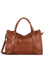 Sac Port� Main Cow Cuir Basilic pepper Marron cow BCOW22