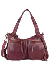 Schoudertas Cow Leder Basilic pepper Violet cow BCOW37