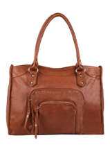 Sac Port paule A4 Pop Cuir Basilic pepper Marron pop BPOC31