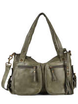 Sac Shopping  Cow Cuir Basilic pepper Vert cow BCOW37