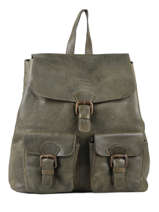 Sac  Dos Cow Cuir Basilic pepper Vert cow BCOW40