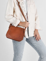 Cross Body Tas Cow Leder Basilic pepper Bruin cow BCOW18-vue-porte