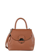 Sac  Main Foulonne Pia Cuir Lancaster Marron retro janis 62